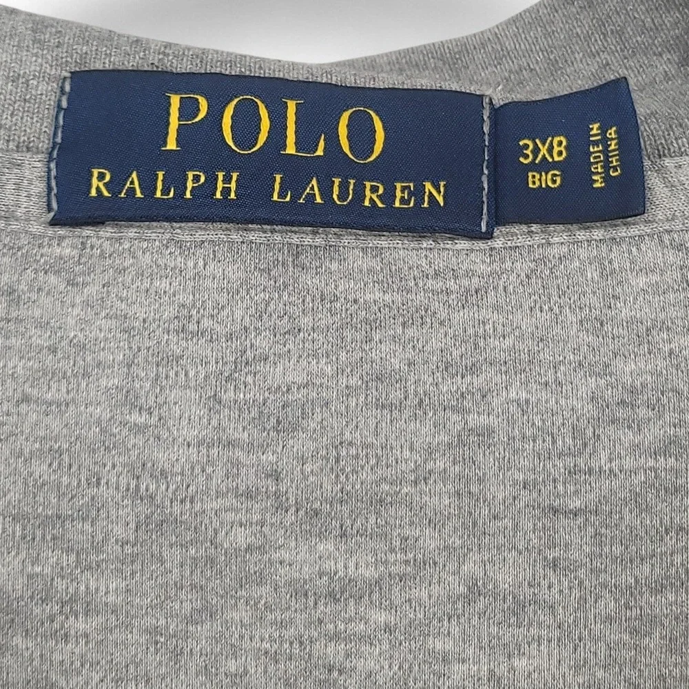 Polo Ralph Lauren Gray Polo Shirt Men's 3XB Big Fit Classic Preppy Dadcore EUC‎